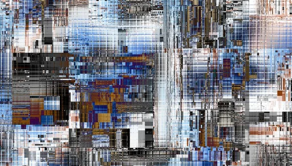 Abstraktes Digitales Fraktalmuster Horizontale Ausrichtung Abstraktes Futuristisches Bild — Stockfoto