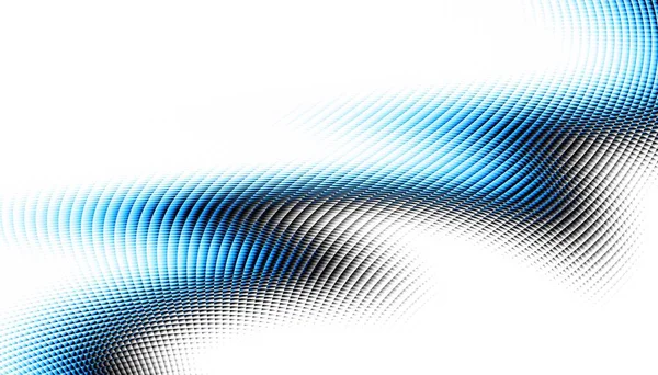 Abstraktes Digitales Fraktalmuster Horizontale Ausrichtung Ausdrucksstarke Geschwungene Blaue Linie Auf — Stockfoto