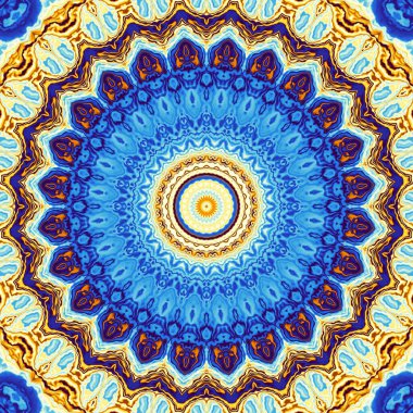 Soyut dijital fraktal model. Yuvarlak mandala dekoratif desen.