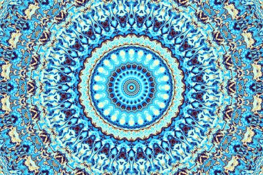 Soyut dijital fraktal model. Yuvarlak mandala dekoratif desen.