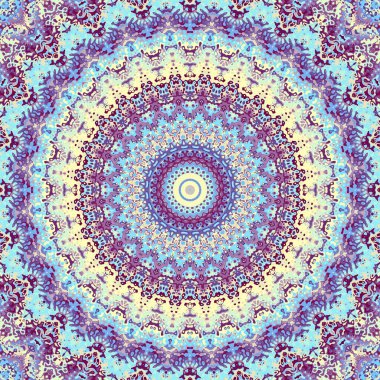 Soyut dijital fraktal model. Yuvarlak mandala dekoratif desen.