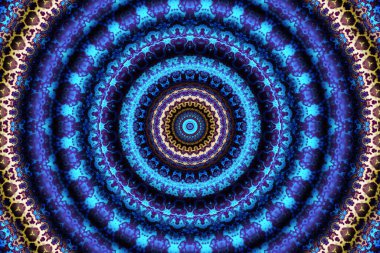 Soyut dijital fraktal model. Yuvarlak mandala dekoratif desen.