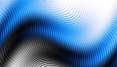 Soyut dijital fraktal model. Yatay oryantasyon. Beyaz arkaplanda çarpık mavi çizgiler.