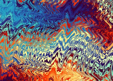 Soyut dijital fraktal model. Psikedelik dalgalı desen.