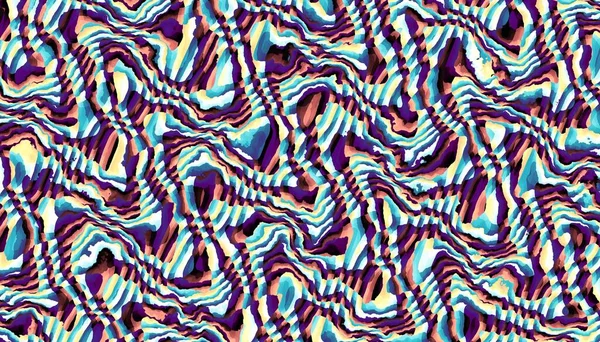 Abstract Digitaal Fractal Patroon Psychedelische Golvende Textuur — Stockfoto