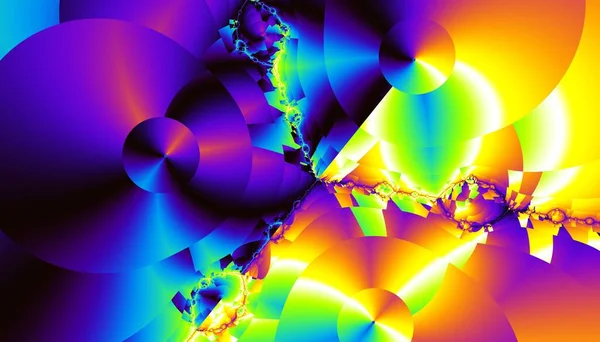 Abstraktes Digitales Fraktalmuster Psychedelische Regenbogenfarben Wellenförmige Textur — Stockfoto