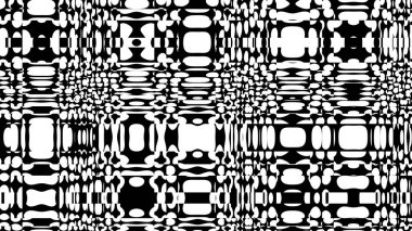 Soyut dijital fraktal model. Yatay arkaplan ve görünüm oranı 16: 9. Basit siyah-beyaz dalgalı yarım ton deseni. Görünüm oranı 16: 9 olan yatay arkaplan