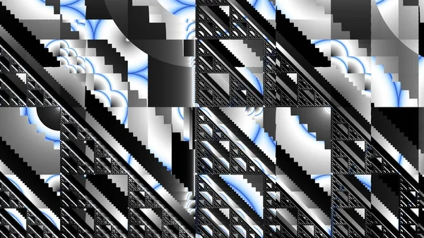 Padrão Fractal Digital Abstracto Textura Grunge Geométrica Abstrata Fundo Horizontal — Fotografia de Stock
