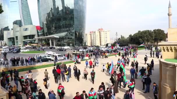 Celebração do Dia da Vitória no Azerbaijão. Azerbaijão e Turquia: uma nação dois estados. Baku-Azerbaijão: 10 de novembro de 2020. — Vídeo de Stock