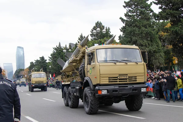 S-125 Neva, NATO rapor adı SA-3 Goa. Karadan havaya füze sistemi. Bakü 'de Zafer Geçidi - Azerbaycan
