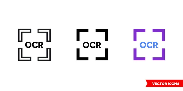 3種類の一般的なOcrアイコン 絶縁ベクトル記号 — ストックベクタ