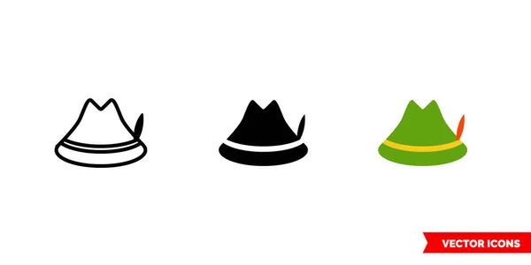 3種類のドイツの帽子のアイコン 絶縁ベクトル記号 — ストックベクタ