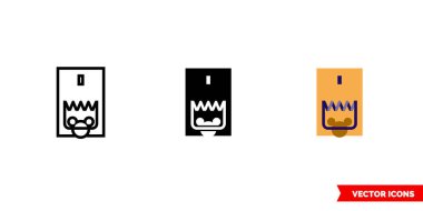 3 tip fare kapanı simgesi. İzole vektör işareti sembolü.