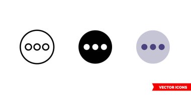 3 tipin daha fazla simgesini göster. İzole vektör işareti sembolü.