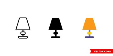 Masa ışıkları simgesi 3 tip. İzole vektör işareti sembolü.
