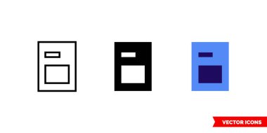 Bugün 3 tip uygulama simgesi. İzole vektör işareti sembolü.