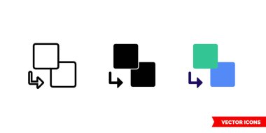 3 tipli aktarım simgesi. İzole vektör işareti sembolü.