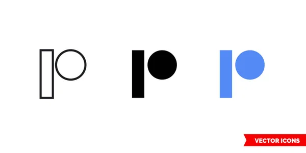 3 tip Patreon simgesi. İzole vektör işareti sembolü.