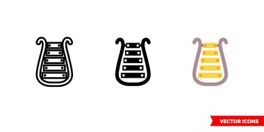 Üç tipli çan lir ikonu. İzole vektör işareti sembolü.