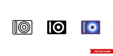 3 tip müzik albümü simgesi. İzole vektör işareti sembolü.