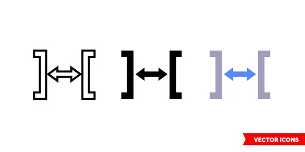 Insérer l'icône de l'espace blanc de 3 types de couleur, noir et blanc, contour. Symbole de signe vectoriel isolé. — Image vectorielle