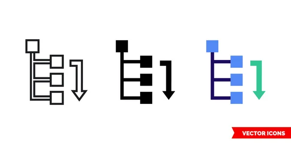 Mueva Icono Nodo Hacia Abajo Tipos Signo Vectorial Aislado Símbolo — Archivo Imágenes Vectoriales