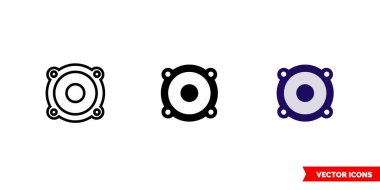 Yuvarlak dijital hoparlör simgesi. İzole vektör işareti sembolü.