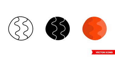 Mars 'ın 3 tip simgesi. İzole vektör işareti sembolü.