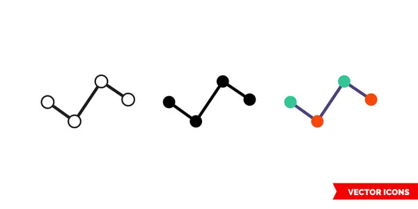 Icono Diagrama Gráfico Líneas Analíticas Tipos Signo Vectorial Aislado Símbolo — Vector de stock
