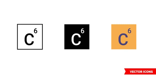 Kohlenstoff Symbol Von Typen Isoliertes Vektorzeichensymbol — Stockvektor