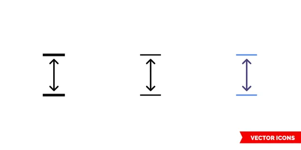 3 tip satır simgesi arasındaki dikey oklar. İzole vektör işareti sembolü.