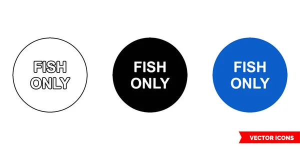 Ryby Tylko Kolorowy Znak Kleju Ikona Typów Odizolowany Symbol Znaku — Wektor stockowy