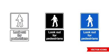 Yayaların 3 tip park yeri bilgisi simgesine dikkat edin. İzole vektör işareti sembolü.