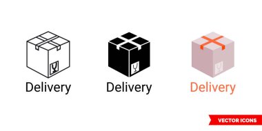 Teslimat logosu 3 tip. İzole vektör işareti sembolü.