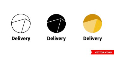 Teslimat logosu 3 tip. İzole vektör işareti sembolü.