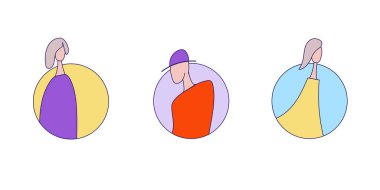 Tasarım tasarımcısı kadın ikonu. İzole vektör işareti sembolü.