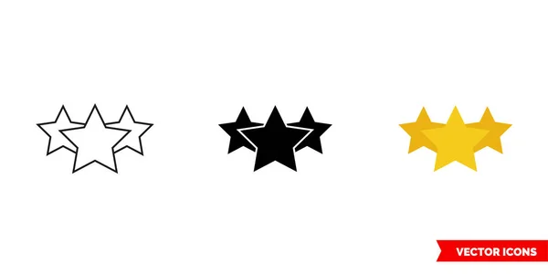 Εικονίδιο Τριών Αστέρων Τύπους Μεμονωμένο Σύμβολο Διανύσματος — Διανυσματικό Αρχείο