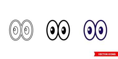 Üç tipli bir çizgi film ikonu. İzole vektör işareti sembolü.