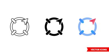 3 tipli simgeyi göster. İzole vektör işareti sembolü.