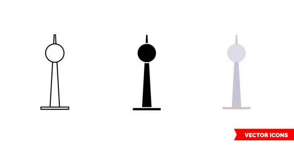 3種類のベルリンのテレビ塔のアイコン 絶縁ベクトル記号 — ストックベクタ