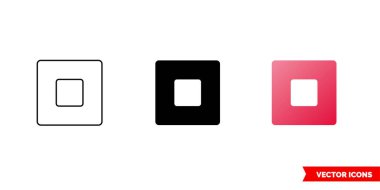 3 tipteki kare simgeyi durdur. İzole vektör işareti sembolü.