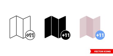 Zaman dilimi artı 3 tipli 11 simge. İzole vektör işareti sembolü.