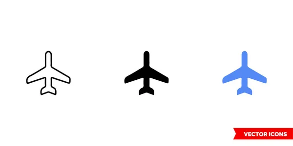 Kort Symbol Lufthavn Ikon Typer Farve Sort Hvid Outline Isolated – Stock-vektor