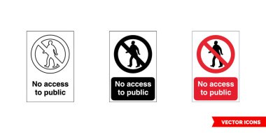 Yasaklama işareti 3 tip simgeye erişilemiyor. Siyah beyaz, dış hat. İzole vektör işareti..