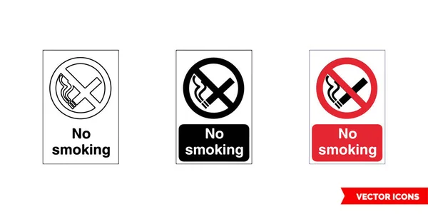 Prohibitory Sign Smoking Icon Types Color Black White Outline Isolated — Stock Vector