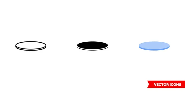 3種類の色、黒と白、アウトラインの楕円形のアイコン。絶縁ベクトル記号. — ストックベクタ