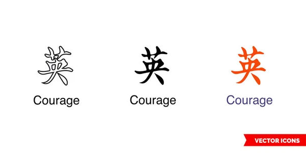 Bracelet Tatouage Symbole Chinois Icône Courage Types Couleur Noir Blanc — Image vectorielle