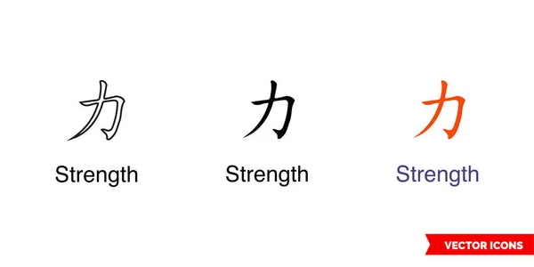 Symbole Chinois Bracelet Tatouage Icône Force Types Couleur Noir Blanc — Image vectorielle
