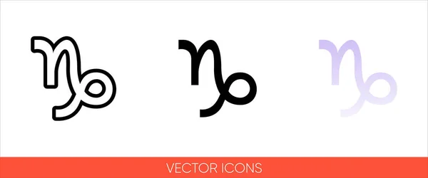 Zodiac Tecken Capricorn Från December Till Januari Ikon Typer Färg — Stock vektor
