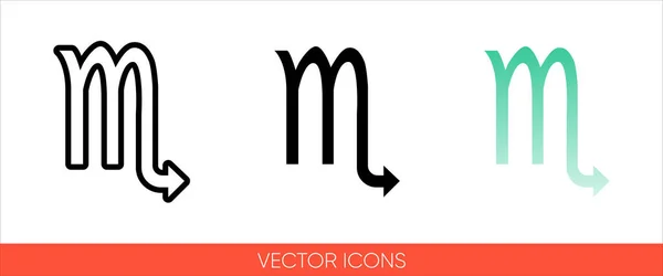 Знак Зодиака Скорпион Октября Ноябрь Икона Типов Цветов Черно Белый — стоковый вектор